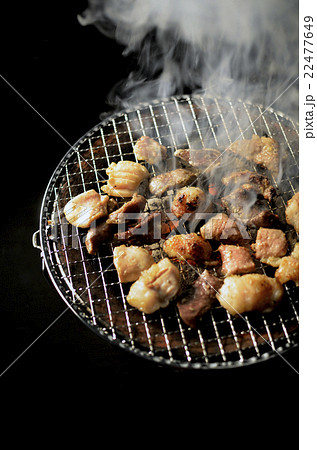 網の上で焼肉ホルモンを焼く2 22477649