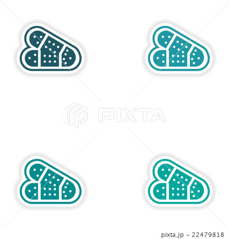Set of paper stickers on white background medical 22479818