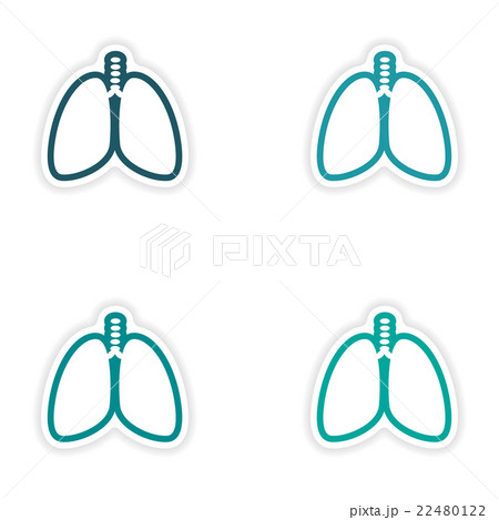 Set of paper stickers on white background human 22480122