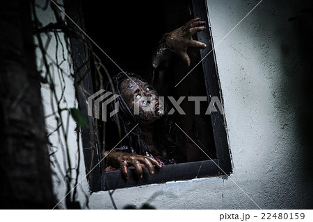 Zombie girl in haunted house 22480159