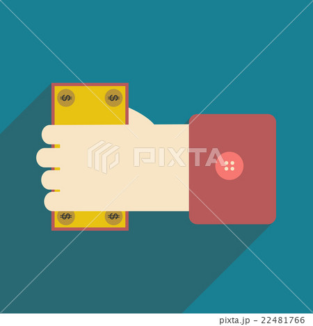 Modern flat icon with shadow Money in hand 22481766