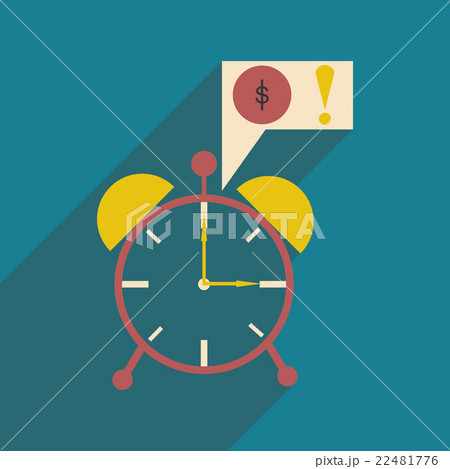Modern flat icon with shadow alarm clock 22481776