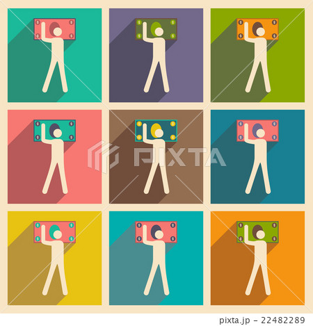 Modern flat icons vector collection with shadow 22482289