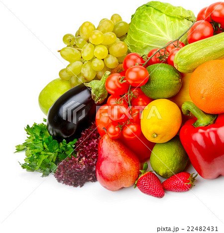 fruits and vegetables isolated on white background 22482431