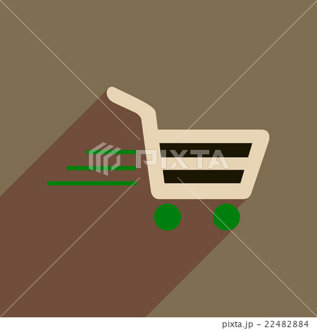 Flat web icon with long shadow cart Flat web icon with long shadow cart 22482884