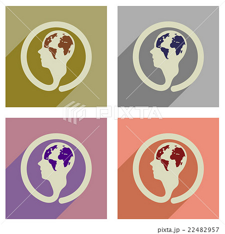 Concept of flat icons with long shadow eco 22482957