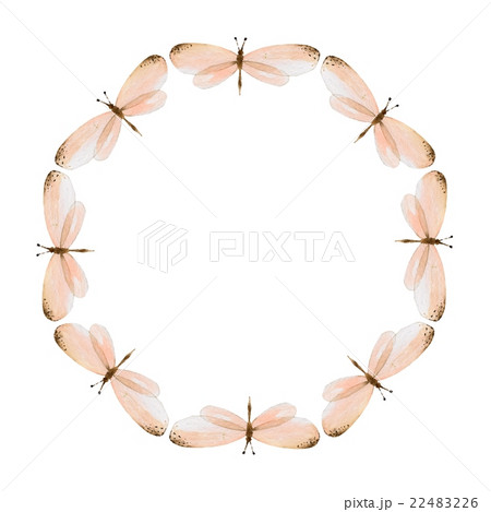 The pattern of butterflies. Round frame 1 22483226