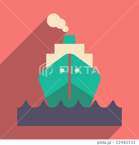 Flat with shadow icon and mobile application ship Flat with shadow icon and mobile application ship 22483533