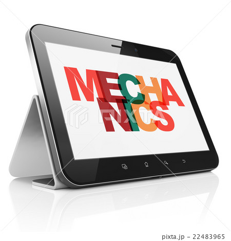 Science concept: Tablet Computer with Mechanics on 22483965