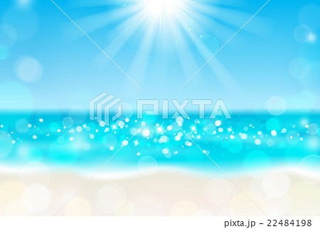 海 砂浜 太陽のイラスト素材 22484198 Pixta