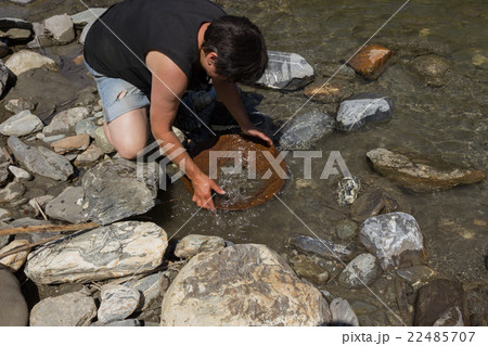 Gold Nugget mining from the River Gold Nugget mining from the River 22485707
