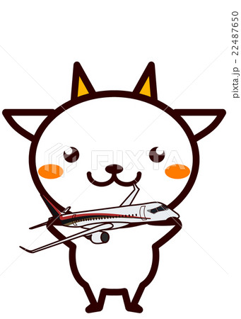 飛行機を持った動物シリーズのイラスト素材