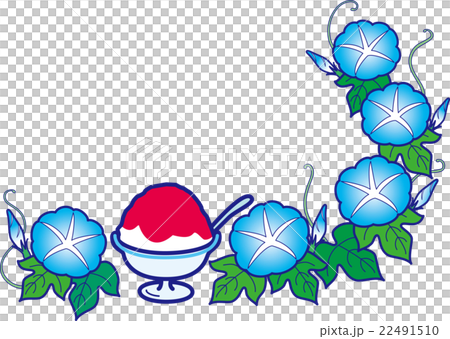 朝顔とかき氷イチゴ　夏のスイーツ 22491510