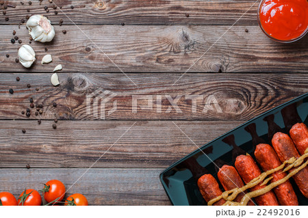 Sausage roasted on the grill. Sausage roasted on the grill. 22492016