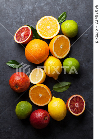 Fresh ripe citruses. Lemons, limes and oranges 22492096