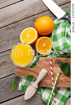 Fresh ripe oranges and juice 22492098