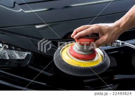 Car detailing series : Polishing black car 22493624