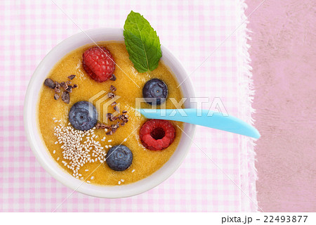 Peach smoothie bowl Peach smoothie bowl 22493877