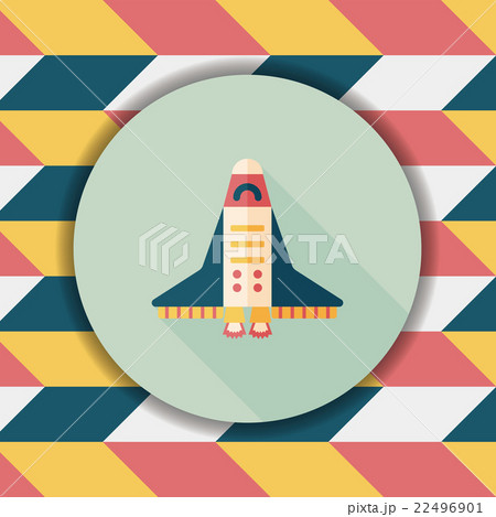 Spaceship flat icon with long shadow,eps10 22496901