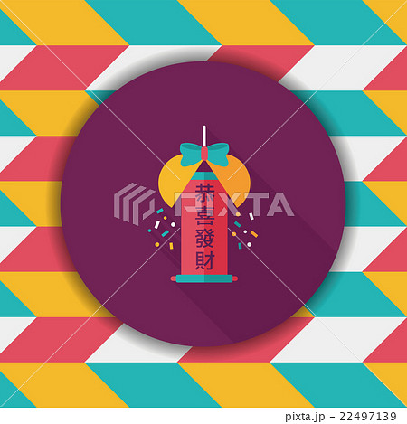 Chinese New Year flat icon with long shadow,eps10, Celebrate dec Chinese New Year flat icon with long shadow,eps10, Celebrate dec 22497139