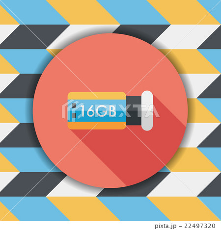 Usb flash memory flat icon with long shadow,eps10 Usb flash memory flat icon with long shadow,eps10 22497320