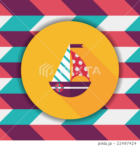 Sailboat flat icon with long shadow,eps10 Sailboat flat icon with long shadow,eps10 22497424