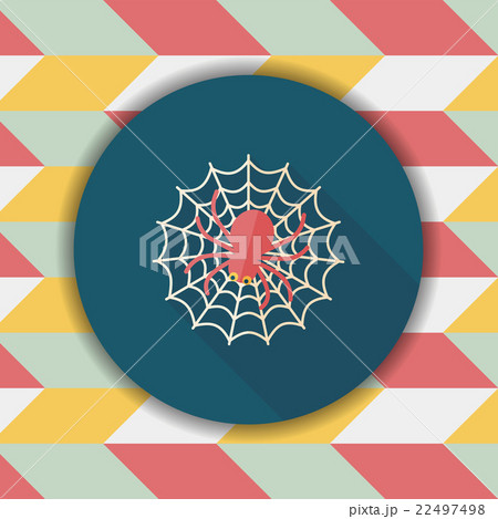 Halloween Spider flat icon with long shadow,eps10 Halloween Spider flat icon with long shadow,eps10 22497498