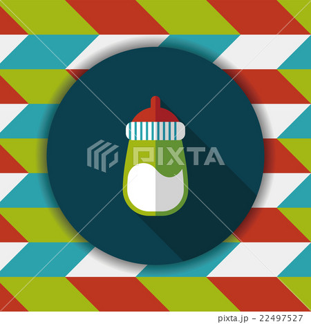 Baby bottle flat icon with long shadow,eps10 22497527
