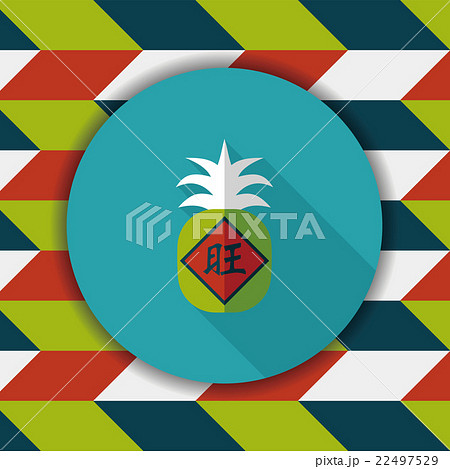Chinese New Year flat icon with long shadow,eps10, when you send 22497529