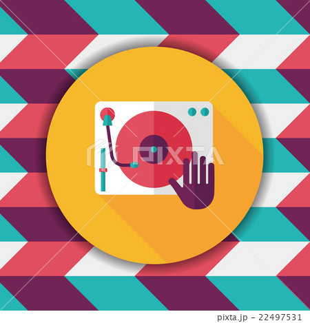 DJ music flat icon with long shadow,eps10 22497531