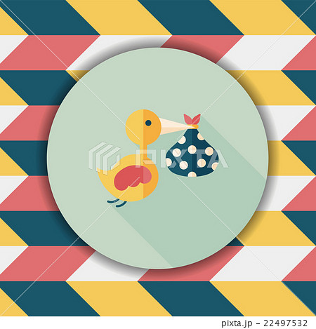 bird and baby flat icon with long shadow,eps10 22497532