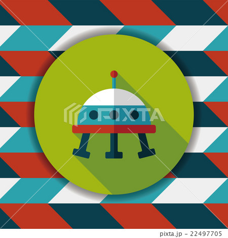 Space UFO flat icon with long shadow, eps10 22497705