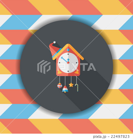 Cuckoo clock flat icon with long shadow,eps10 22497823