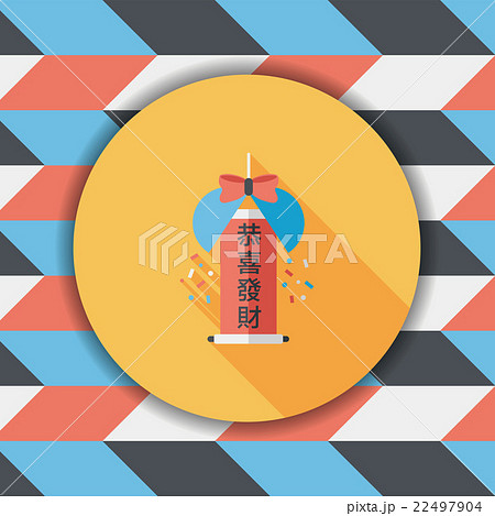 Chinese New Year flat icon with long shadow,eps10, Celebrate dec Chinese New Year flat icon with long shadow,eps10, Celebrate dec 22497904