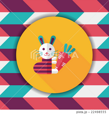 Rabbit with carrot flat icon with long shadow,eps 10 Rabbit with carrot flat icon with long shadow,eps 10 22498555