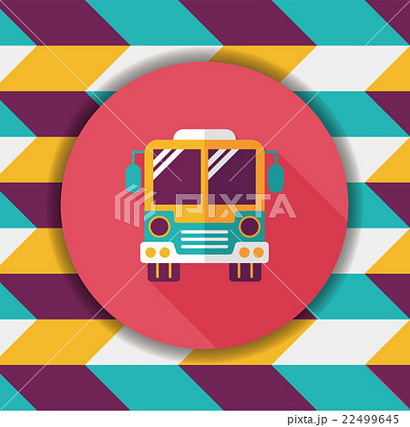 Transportation bus flat icon with long shadow,eps10 Transportation bus flat icon with long shadow,eps10 22499645