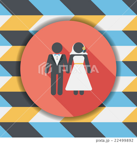 wedding couple flat icon with long shadow,eps10 22499892