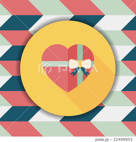 Valentine's Day present flat icon with long shadow,eps10 22499955