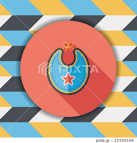 baby bib flat icon with long shadow,EPS 10 22500169