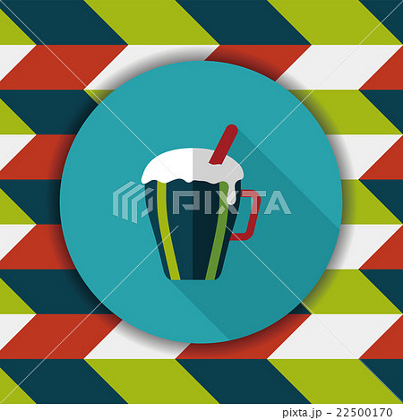 hot milk cream coffee flat icon with long shadow,eps10 22500170