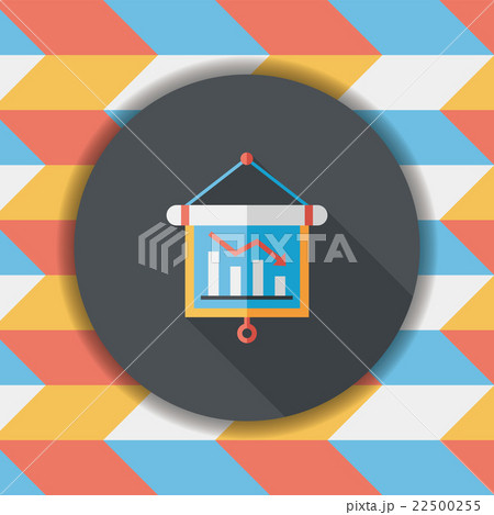 business chart flat icon with long shadow,eps10 22500255