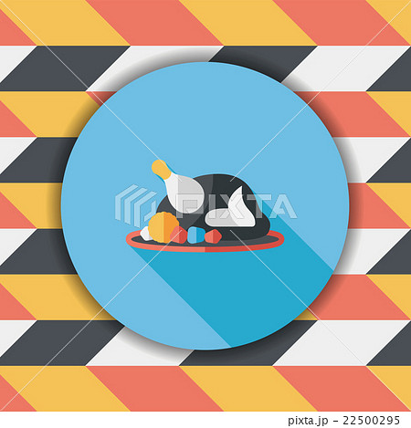 Grill chicken flat icon with long shadow,eps10 22500295