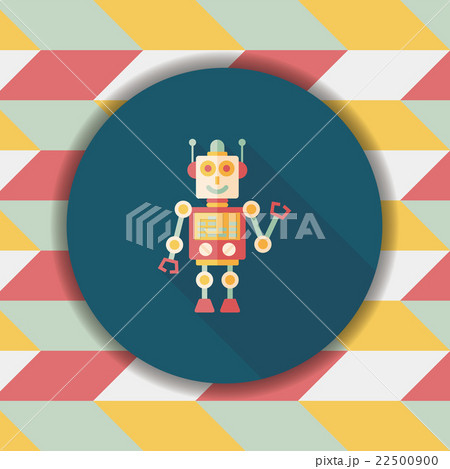 robot concept flat icon with long shadow,eps10 22500900