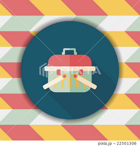 Pet dog travel cage flat icon with long shadow,eps10 Pet dog travel cage flat icon with long shadow,eps10 22501306