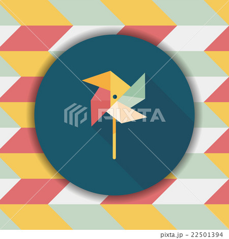 Windmill flat icon with long shadow 22501394