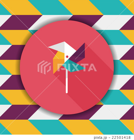 Windmill flat icon with long shadow 22501418