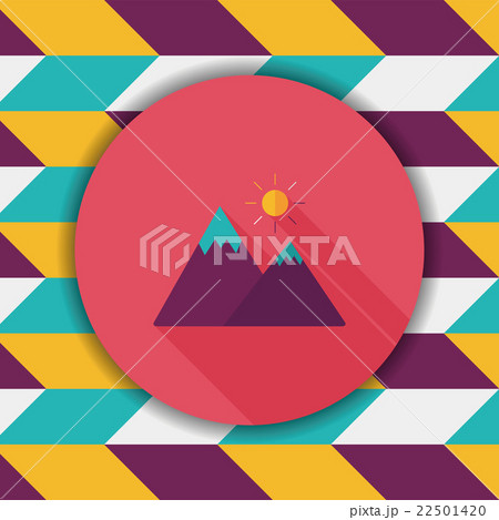 Mountain tourist flat icon with long shadow 22501420