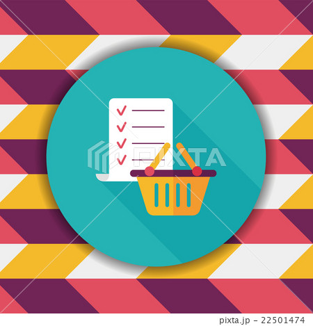 shopping list flat icon with long shadow,eps10 22501474