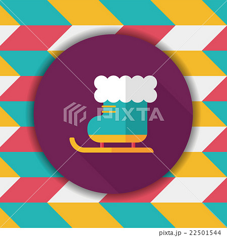 Christmas sleigh flat icon with long shadow,eps10 22501544