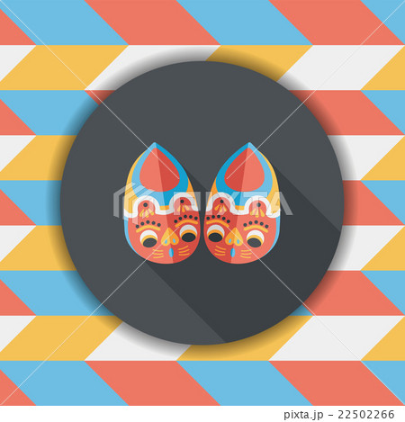 Embroidered shoes flat icon with long shadow,eps10 22502266
